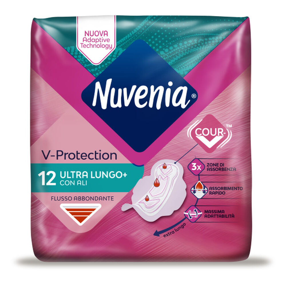 Nuvenia Ultra Super Lungo con Ali 12 Assorbenti, , large
