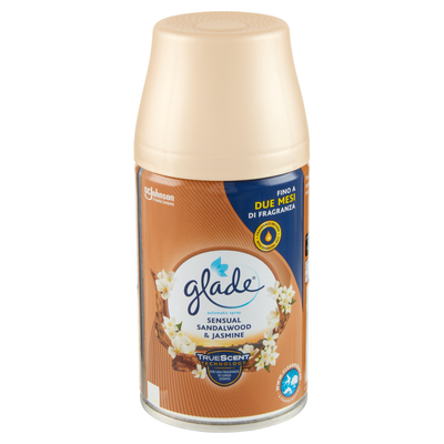 Glade Automatic Spray Ricarica, Profumatore per Ambienti, Fragranza Sensual Sandalwood & Jasmine