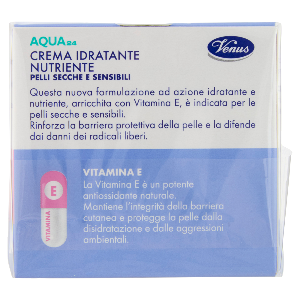 Venus Aqua 24 Crema Idratante Nutriente Pelli Secche e Sensibili 50 ml, , large