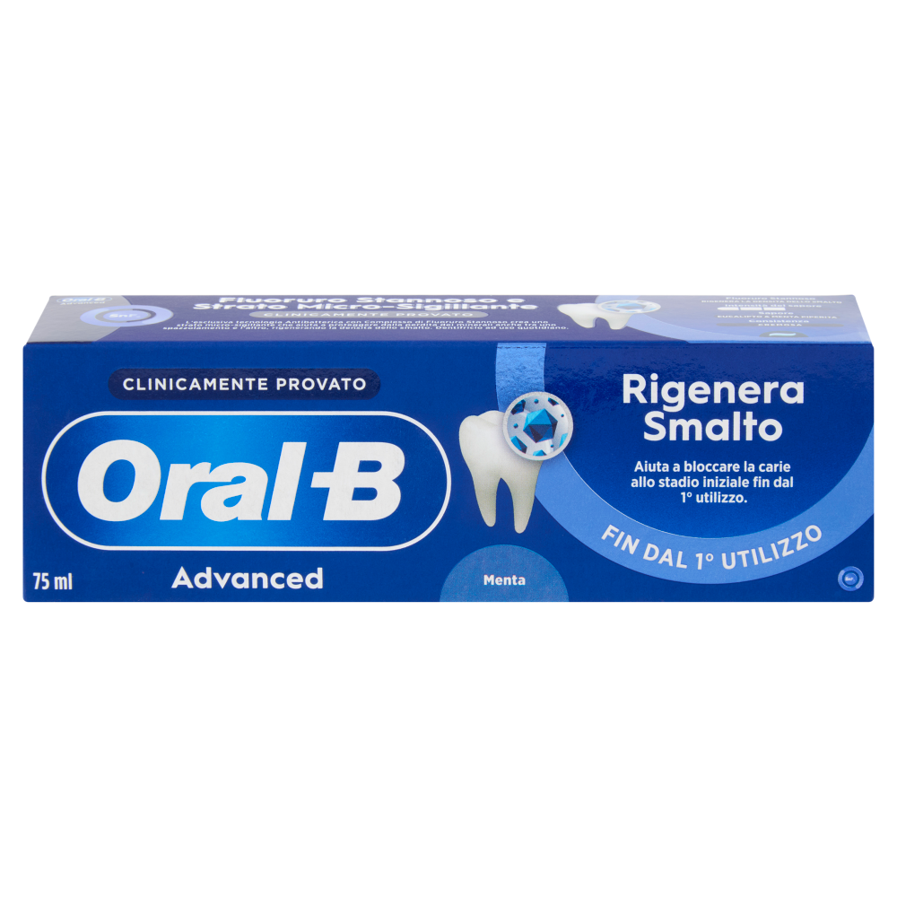 Oral-B Advanced Dentifricio Rigenera Smalto Menta 75 ml, , large