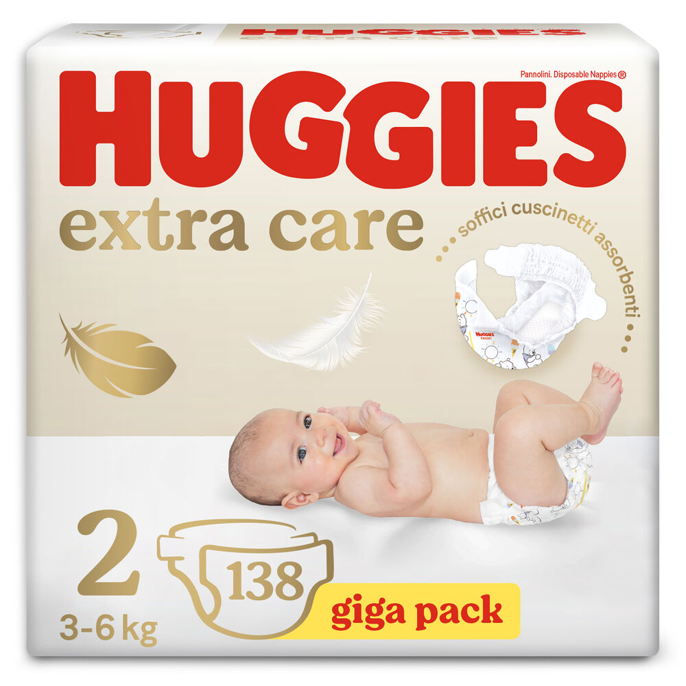 Huggies Pannolini Bebè Extra Care Taglia 2 138 Pezzi, , large