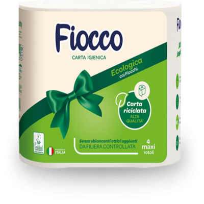 Fiocco Carta Igienica Maxi Eco Label 4 Pezzi ,  Fiocco Carta Igienica Maxi Eco Label 4 Pezzi