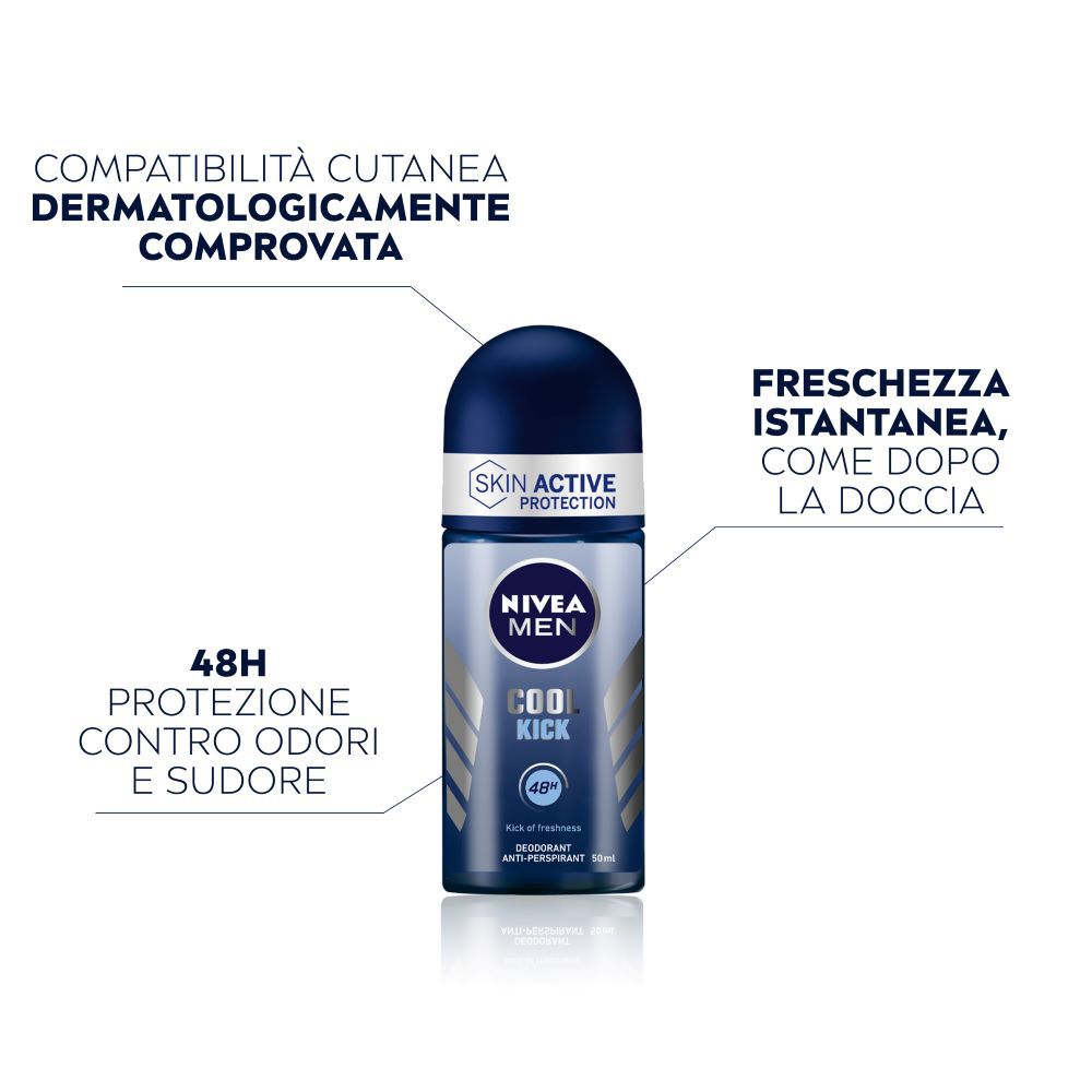 Nivea Men Cool Kick Deodorante Uomo Roll-on 50ml, , large