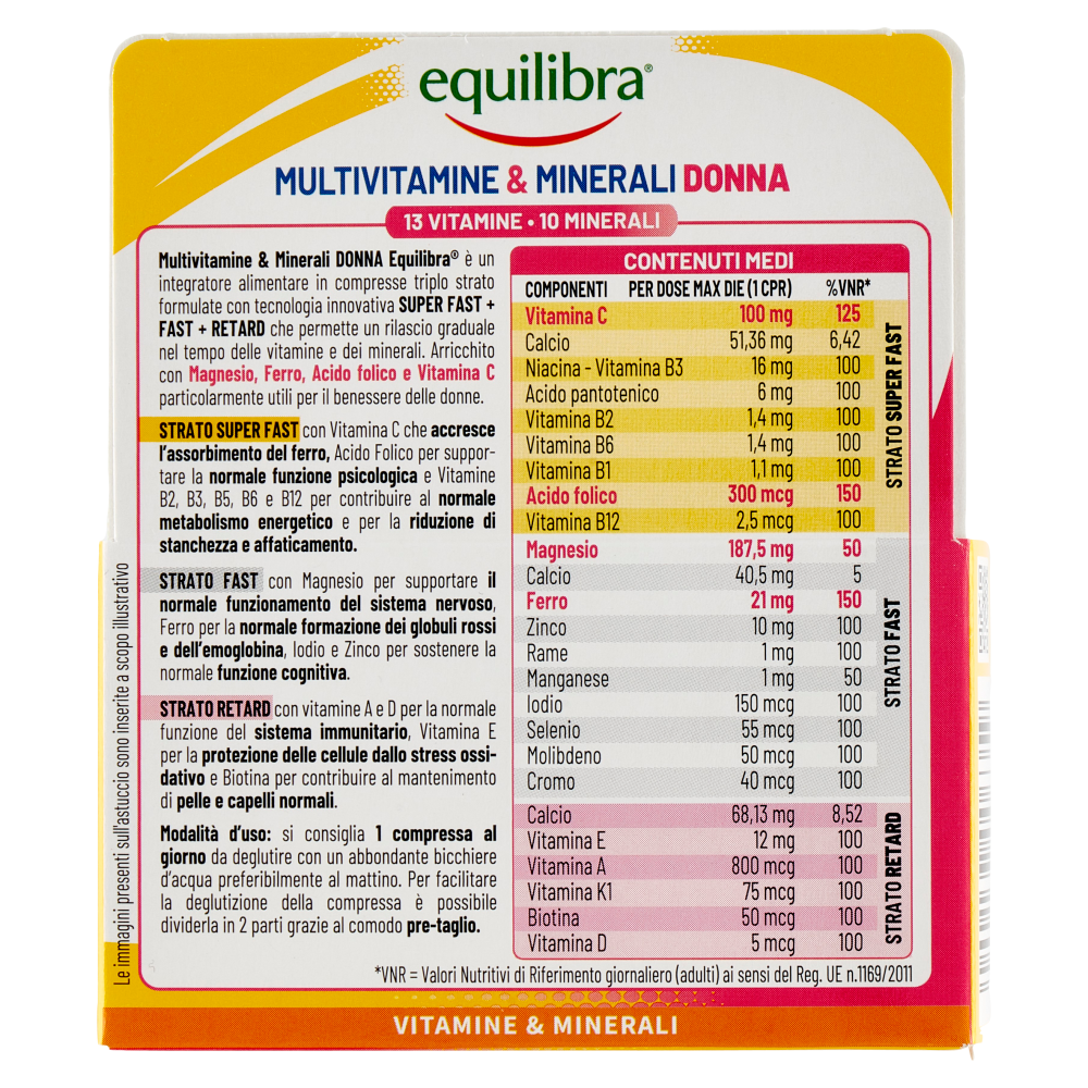 Equilibra Multivitamine & Minerali Donna 30 Compresse 45 g, , large