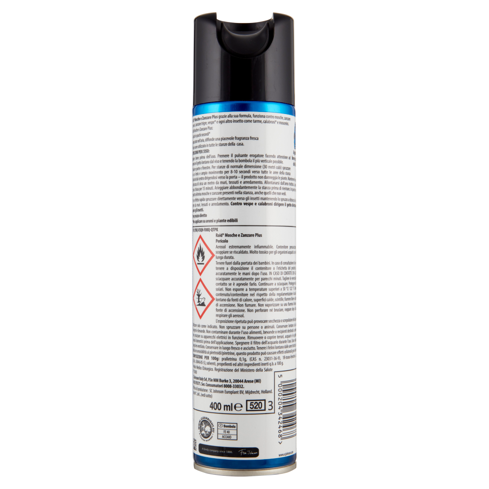 Raid Mosche e Zanzare Spray Insetticida, Antizanzare e Antimosche 400 ml, , large
