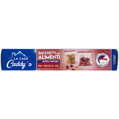 Caddy's Sacchi Alimenti Doppia Zip L