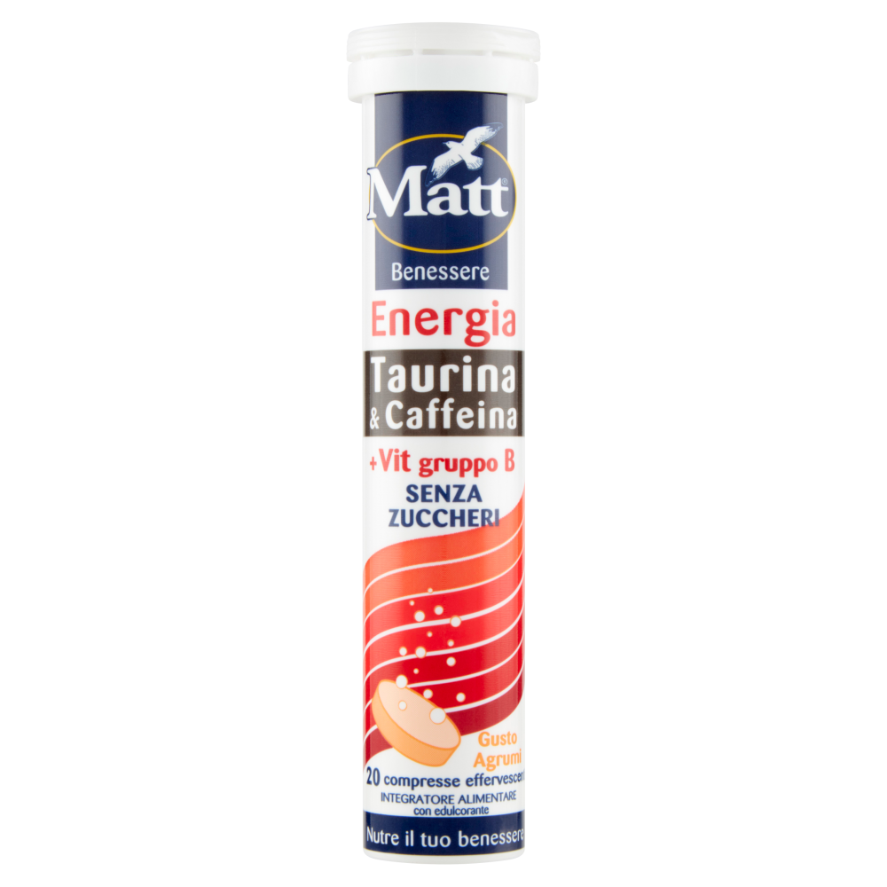 Matt Benessere Energia Taurina & Caffeina +Vit Gruppo B 20 Compresse Effervescenti, , large