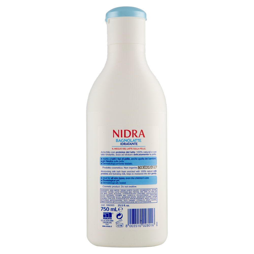 Nidra Bagno Latte Idratante 750 ml, , large image number null