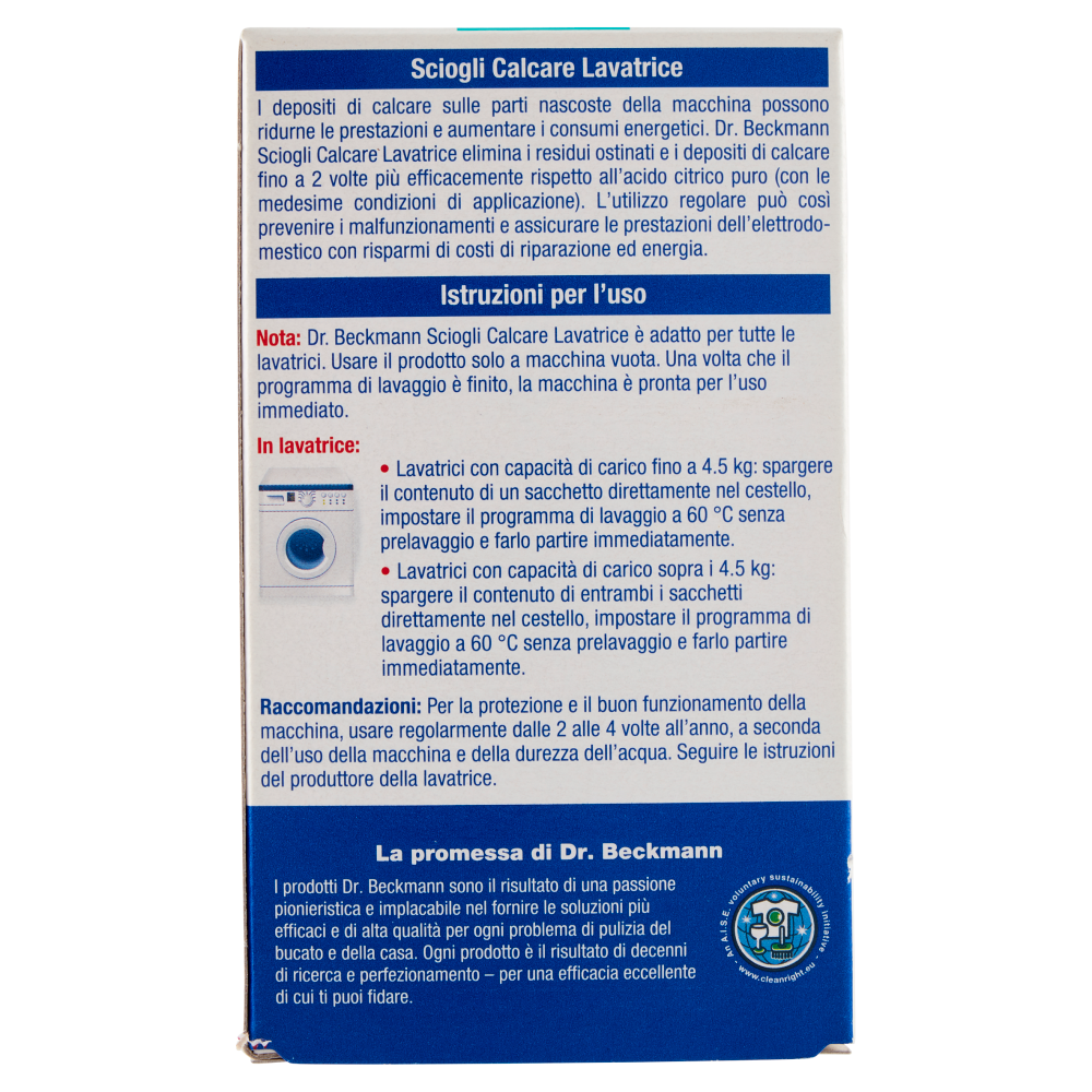 Dr. Beckmann Sciogli Calcare Lavatrice 2 Sacchetti Da 50 g, , large