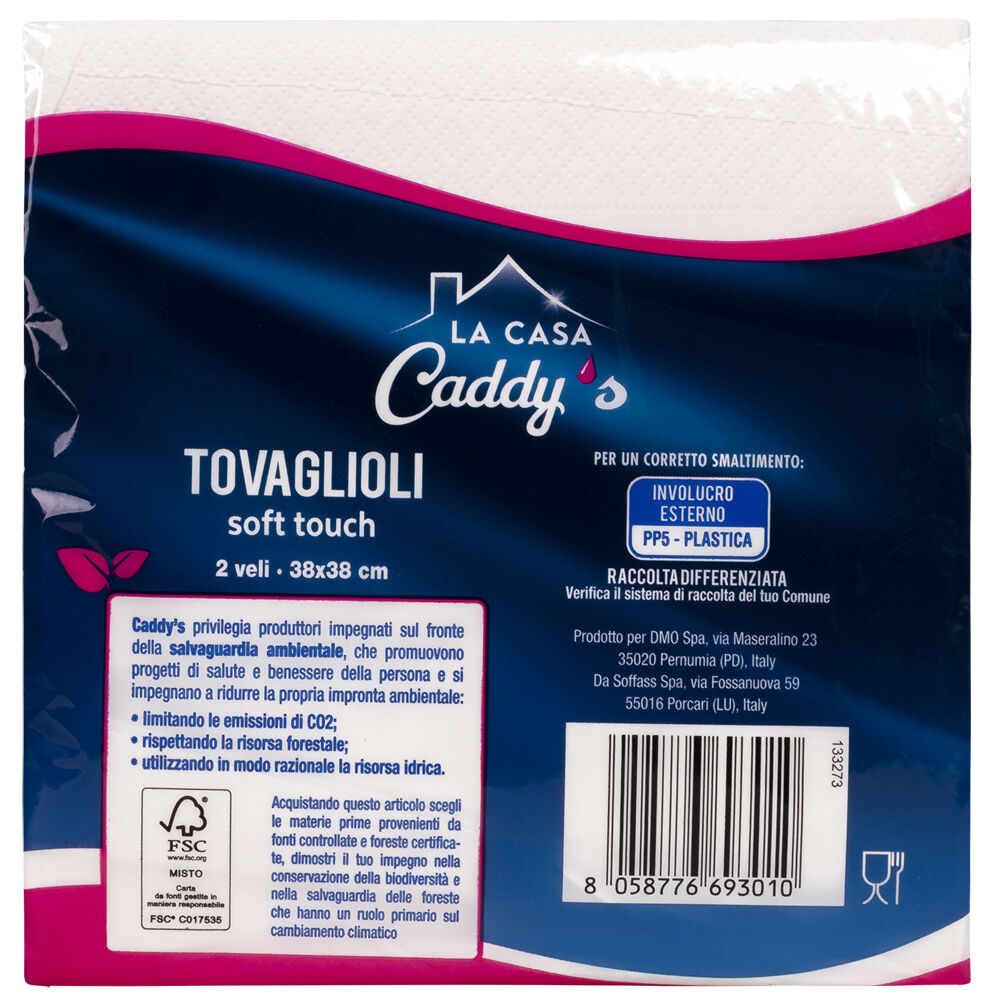 Caddy's Tovaglioli Bianchi 38x38 50 Pezzi, , large