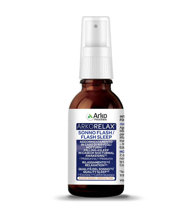 Arkorelax Flash Sonno Spray Sublinguale Integratore con Melatonina ed Escolzia 20ml - Arkopharma - Immagine 9