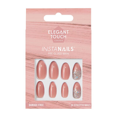 Elegant Touch Unghie Finte Preincollate Stiletto Girl Talk 24 Pezzi