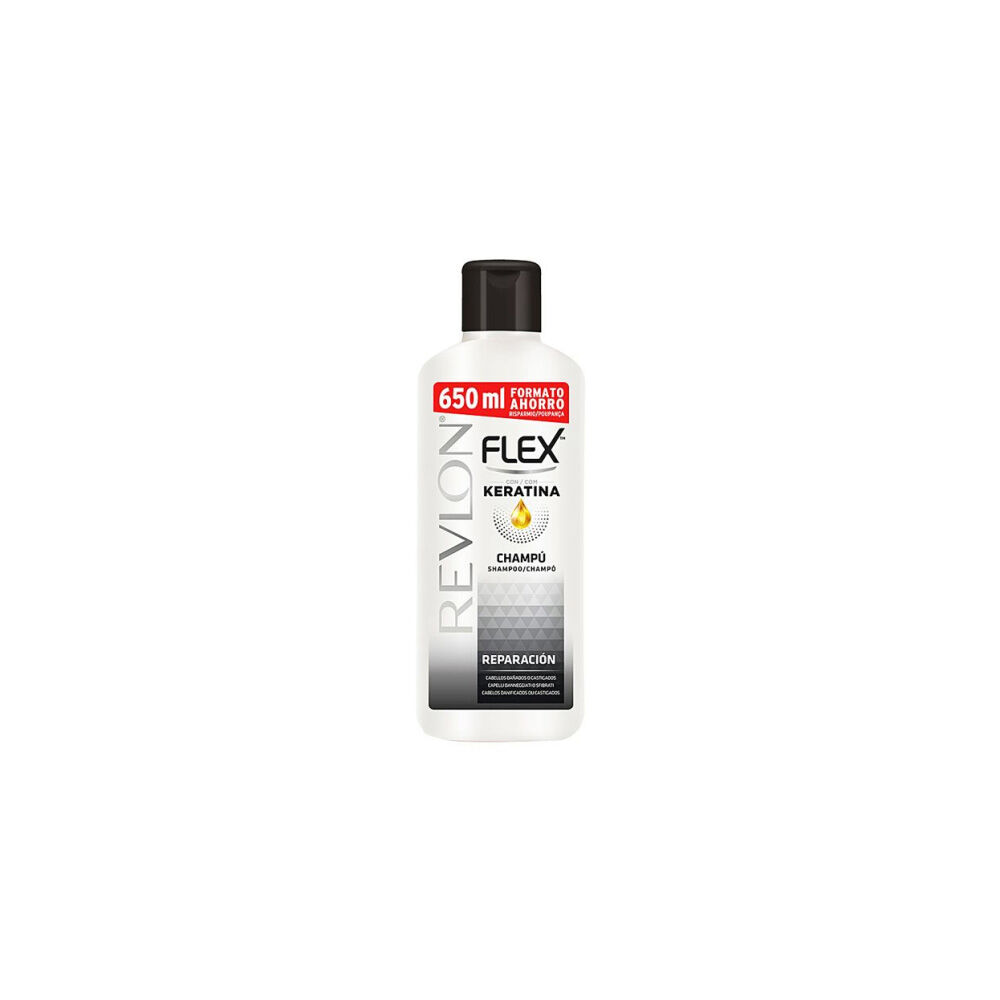 Revlon Flex Keratin Shampoo Riparatore per Capelli Secchi e Danneggiati 650 ml, , large