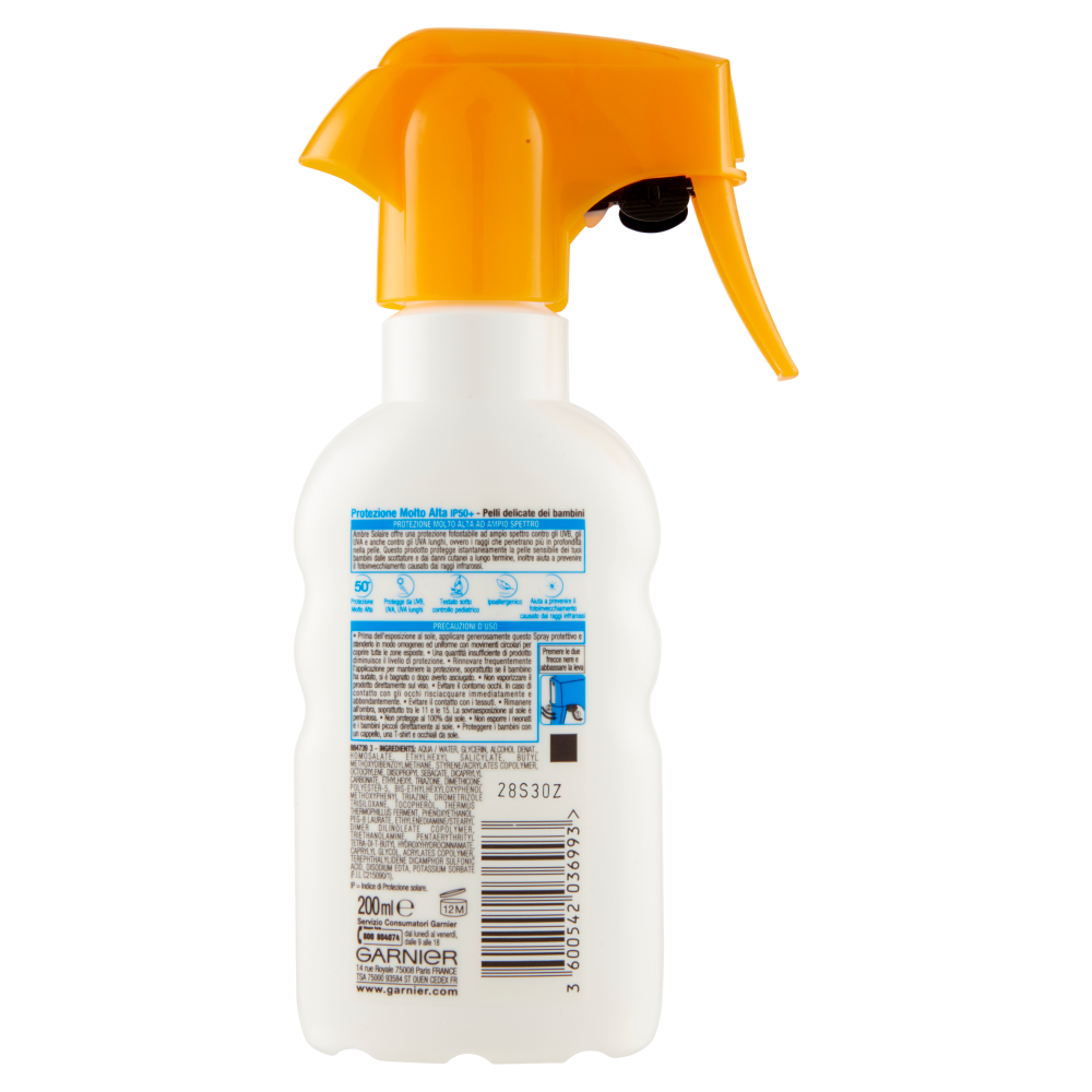 Garnier Ambre Solaire Crema Protezione Solare Advanced Sensitive Kids Spf 50+ 200 ml, , large