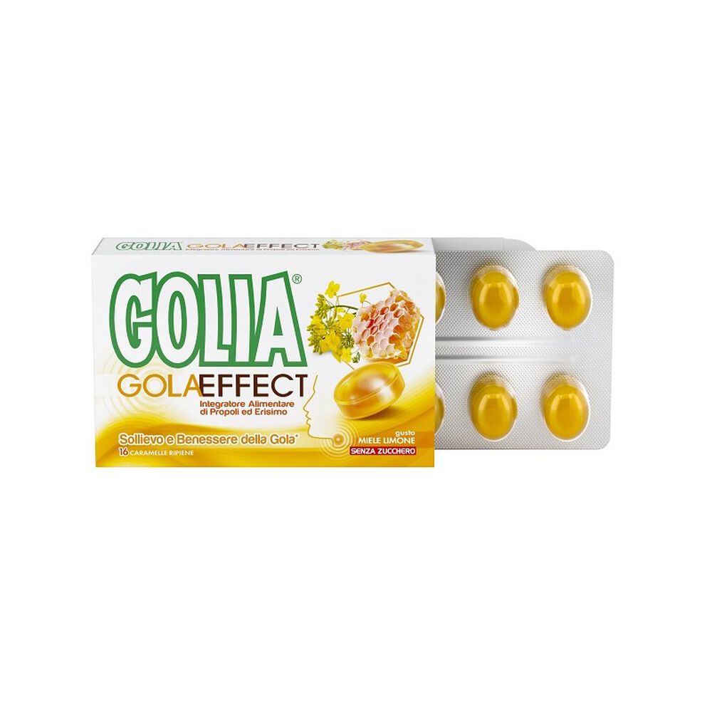 Golia Gola Effect Integratore Alimentare per la Gola Limone e Miele 12 Caramelle, , large