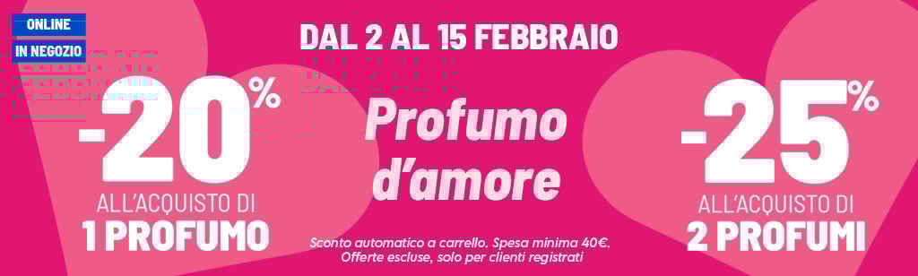 -20% su un profumo, -25% su due profumi