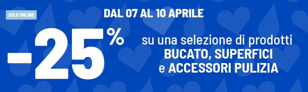-25% Bucato, superfici e accessori pulizia