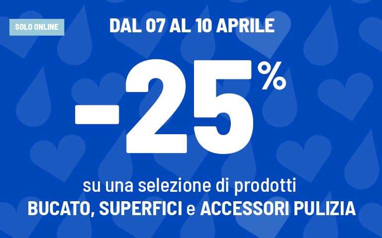 -25% Bucato, superfici e accessori pulizia