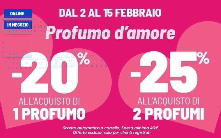 -20% su un profumo, -25% su due profumi