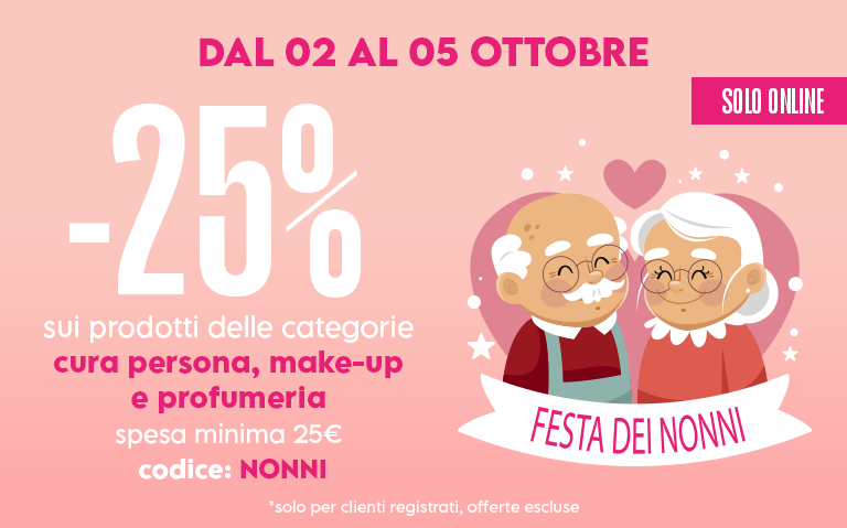 Festa dei Nonni: -25% su Persona, Make-up e Profumi