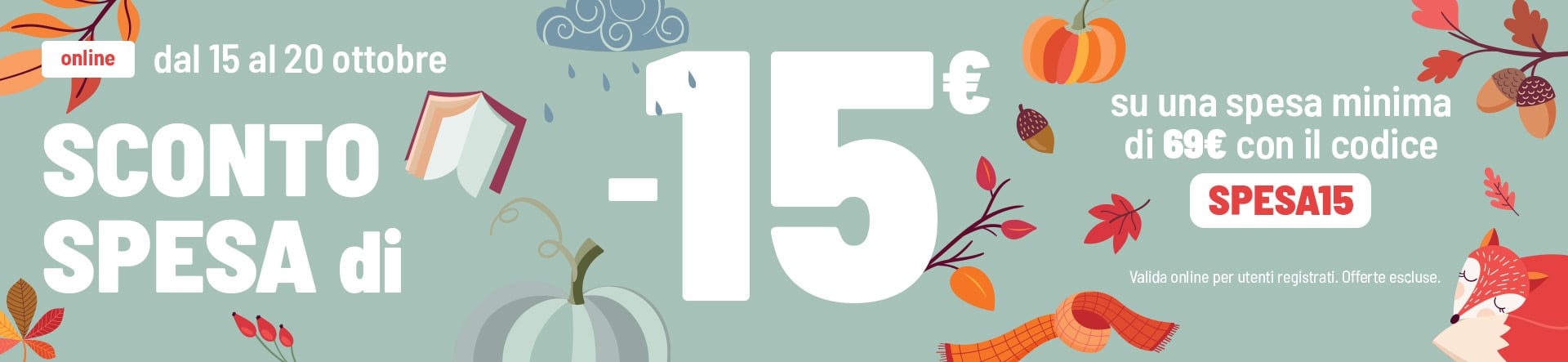 Sconto spesa -15&euro;