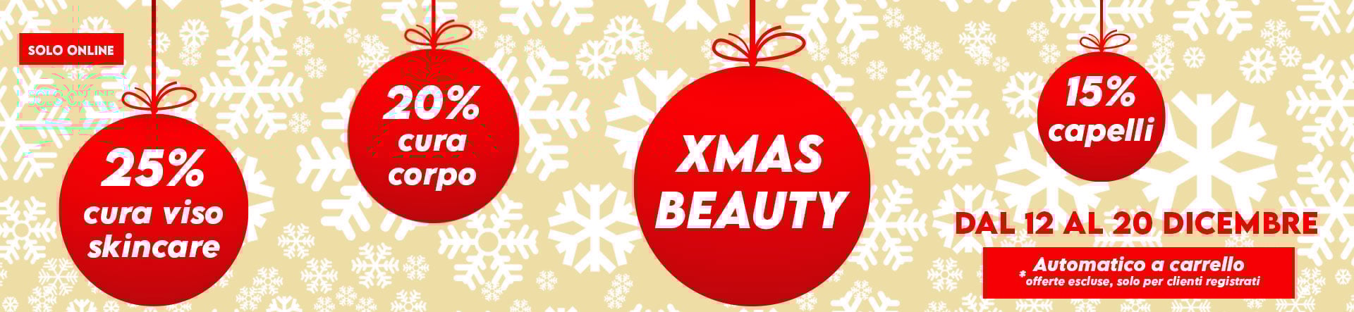 Xmas Beauty: 25% viso, 20% corpo, 15% capelli