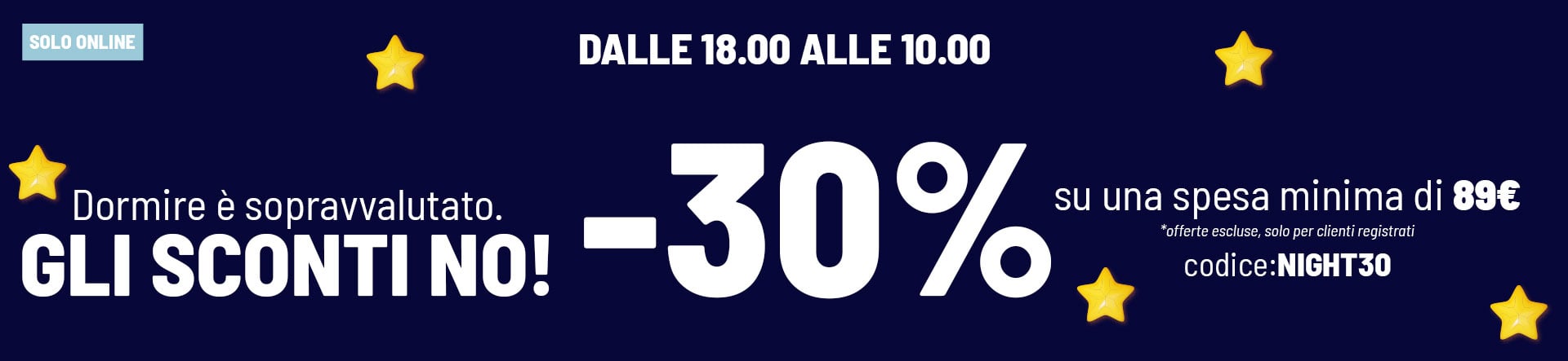 30% spesa minima 89&euro;