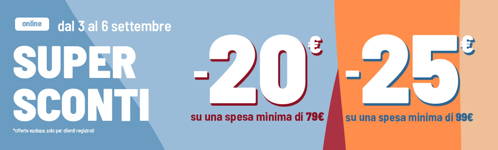 -20&euro; e -25&euro; sulla spesa