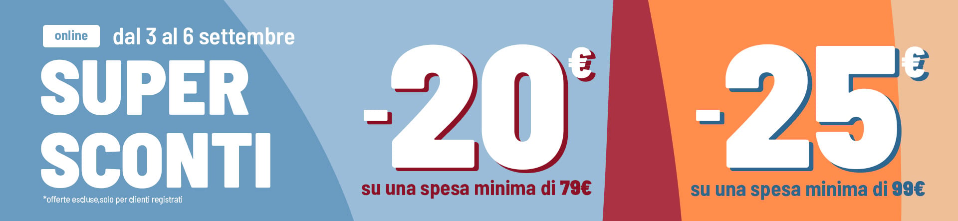 -20&euro; e -25&euro; sulla spesa